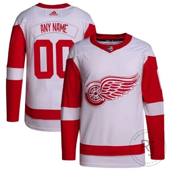 Detroit Red Wings White Hockey Jersey Custom Name and Number