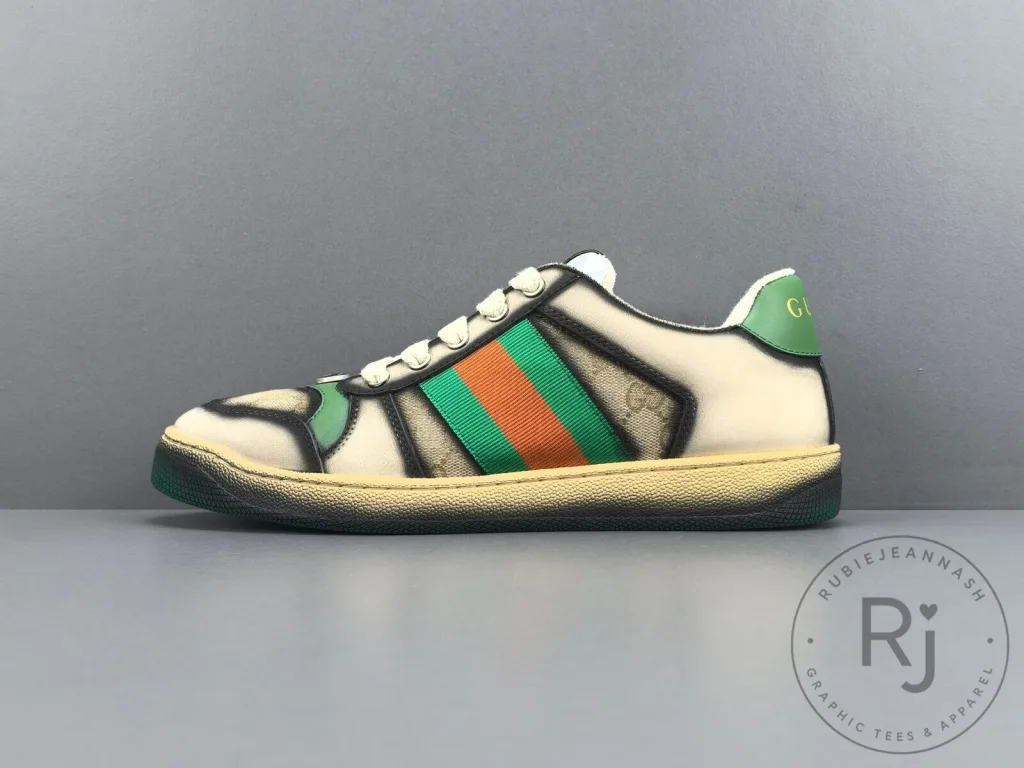 Gucci Screener Trainer Green Beige Low Top Sneakers for Men and Women Gucci Screener Trainer Green Beige Low Top Sneakers for Men and Women