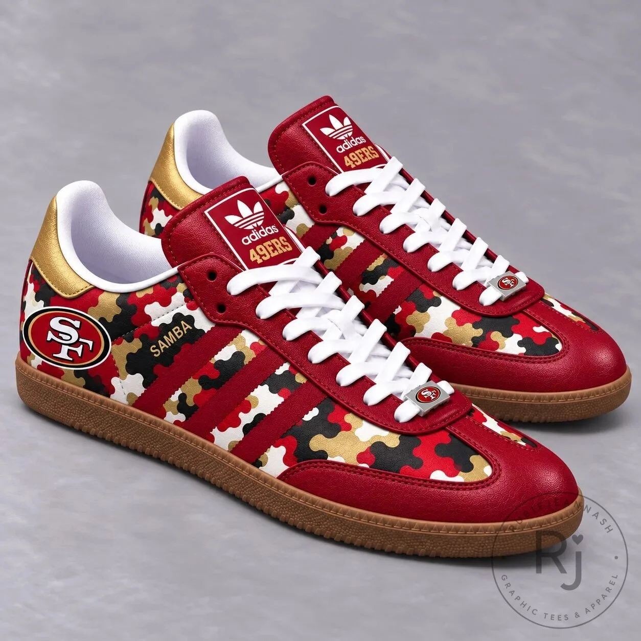 San Francisco 49ers NFL Camouflage Pattern Samba Shoes 1 San Francisco 49ers NFL Camouflage Pattern Samba Shoes