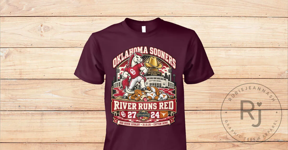 Oklahoma Sooners Red River Rivalry 2026 Cotton Bowl Champions T-Shirt 5 Oklahoma Sooners Red River Rivalry 2026 Cotton Bowl Champions T-Shirt