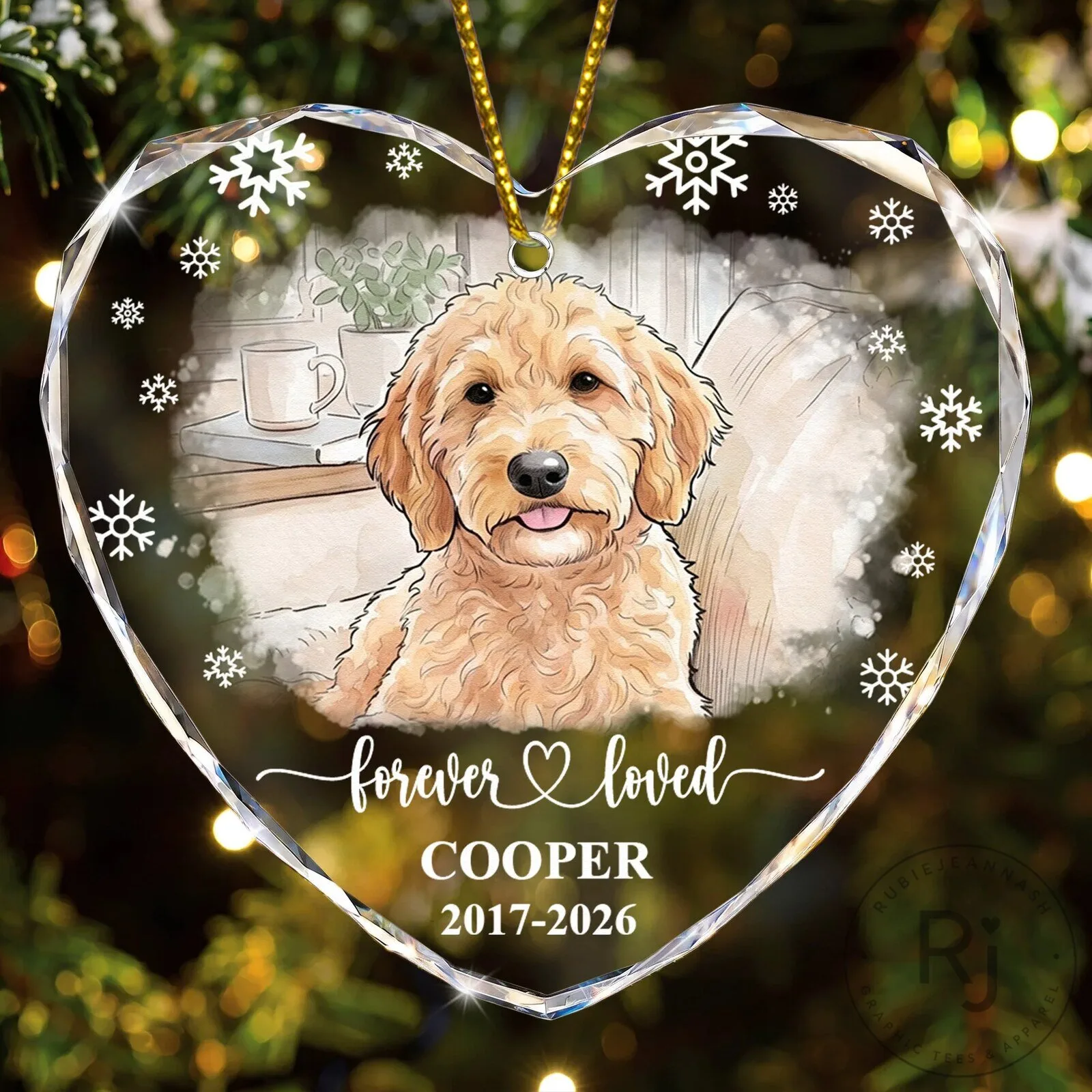 Personalized Pet Memorial Heart Shaped Crystal Christmas Ornament 13 Personalized Pet Memorial Heart Shaped Crystal Christmas Ornament