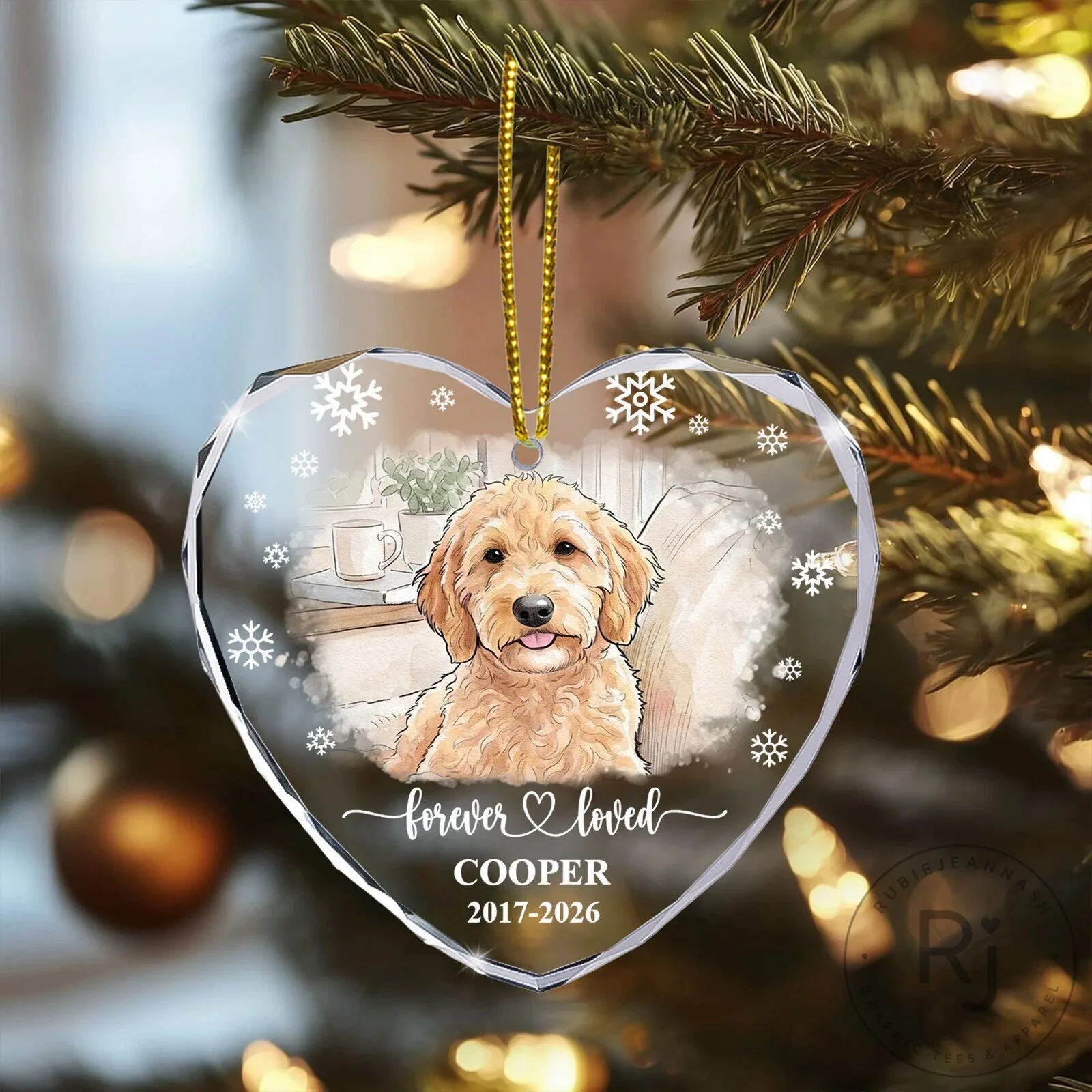 Personalized Pet Memorial Heart Shaped Crystal Christmas Ornament 16 Personalized Pet Memorial Heart Shaped Crystal Christmas Ornament