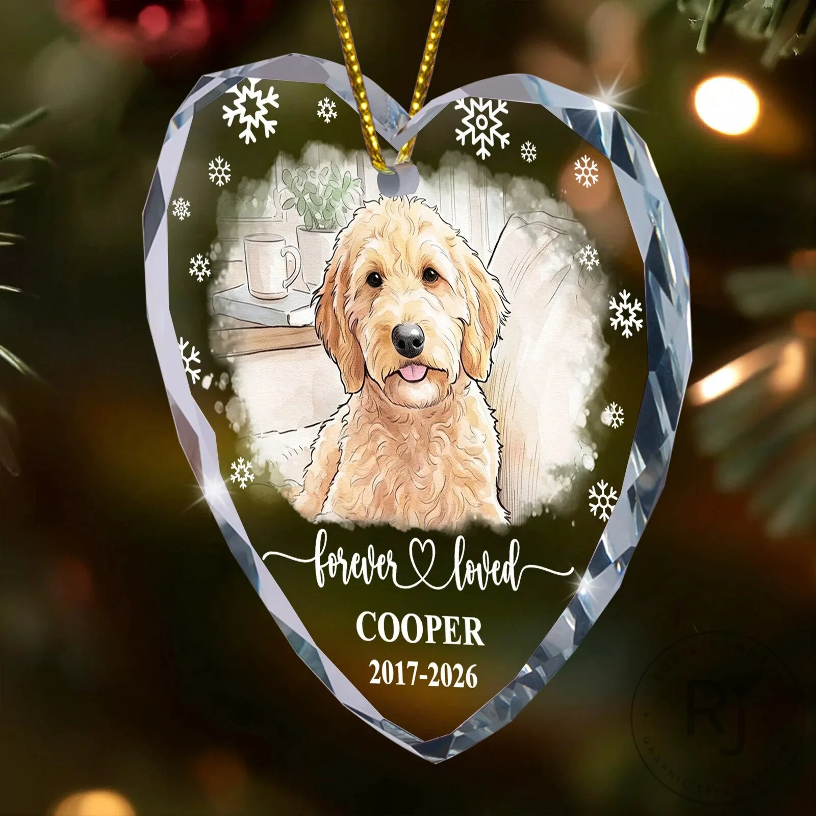 Personalized Pet Memorial Heart Shaped Crystal Christmas Ornament 17 Personalized Pet Memorial Heart Shaped Crystal Christmas Ornament