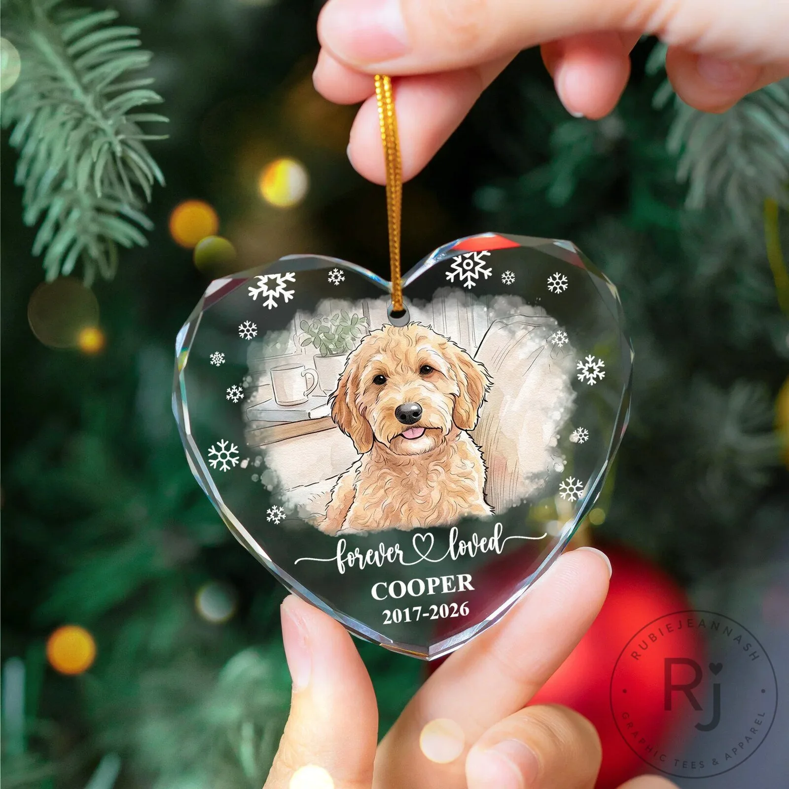 Personalized Pet Memorial Heart Shaped Crystal Christmas Ornament 19 Personalized Pet Memorial Heart Shaped Crystal Christmas Ornament