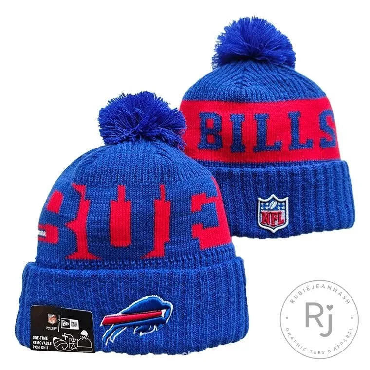 Buffalo Bills National Football League Blue Knit Pom Beanie Hat 6 Buffalo Bills National Football League Blue Knit Pom Beanie Hat