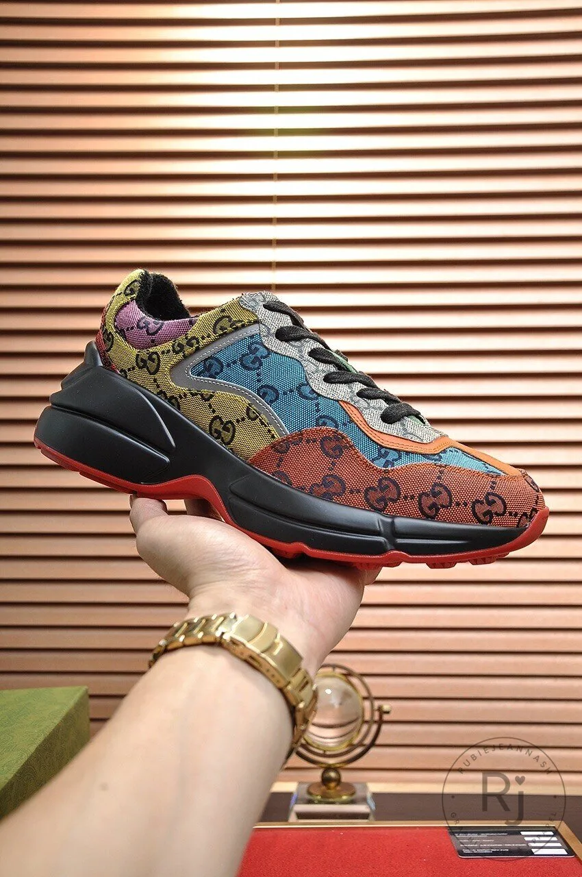 Gucci Rhyton GG Multicolor Canvas Chunky Sneaker Shoes 2 Gucci Rhyton GG Multicolor Canvas Chunky Sneaker Shoes