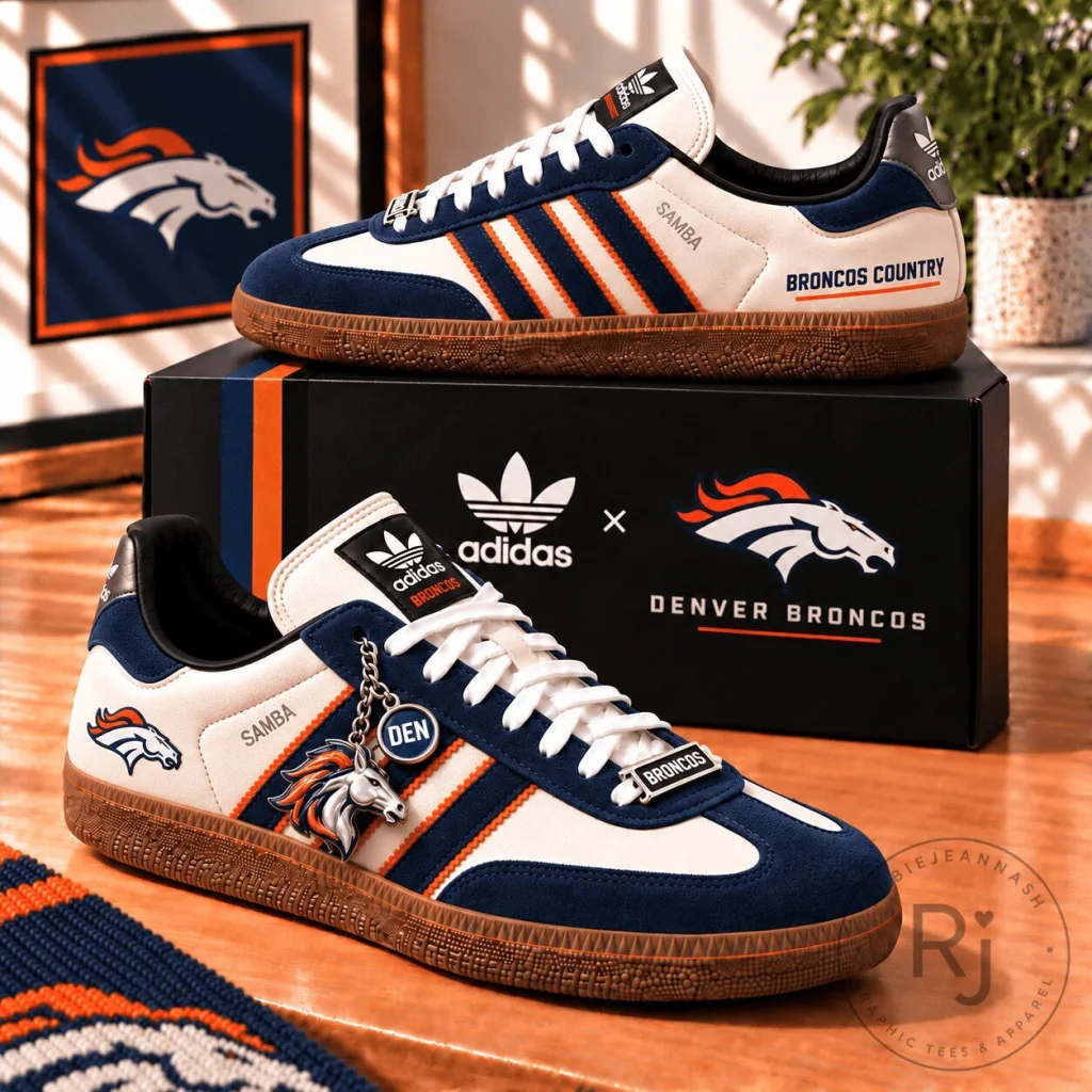 Denver Broncos Country Samba Low Top Sneakers Denver Broncos Country Samba Low Top Sneakers