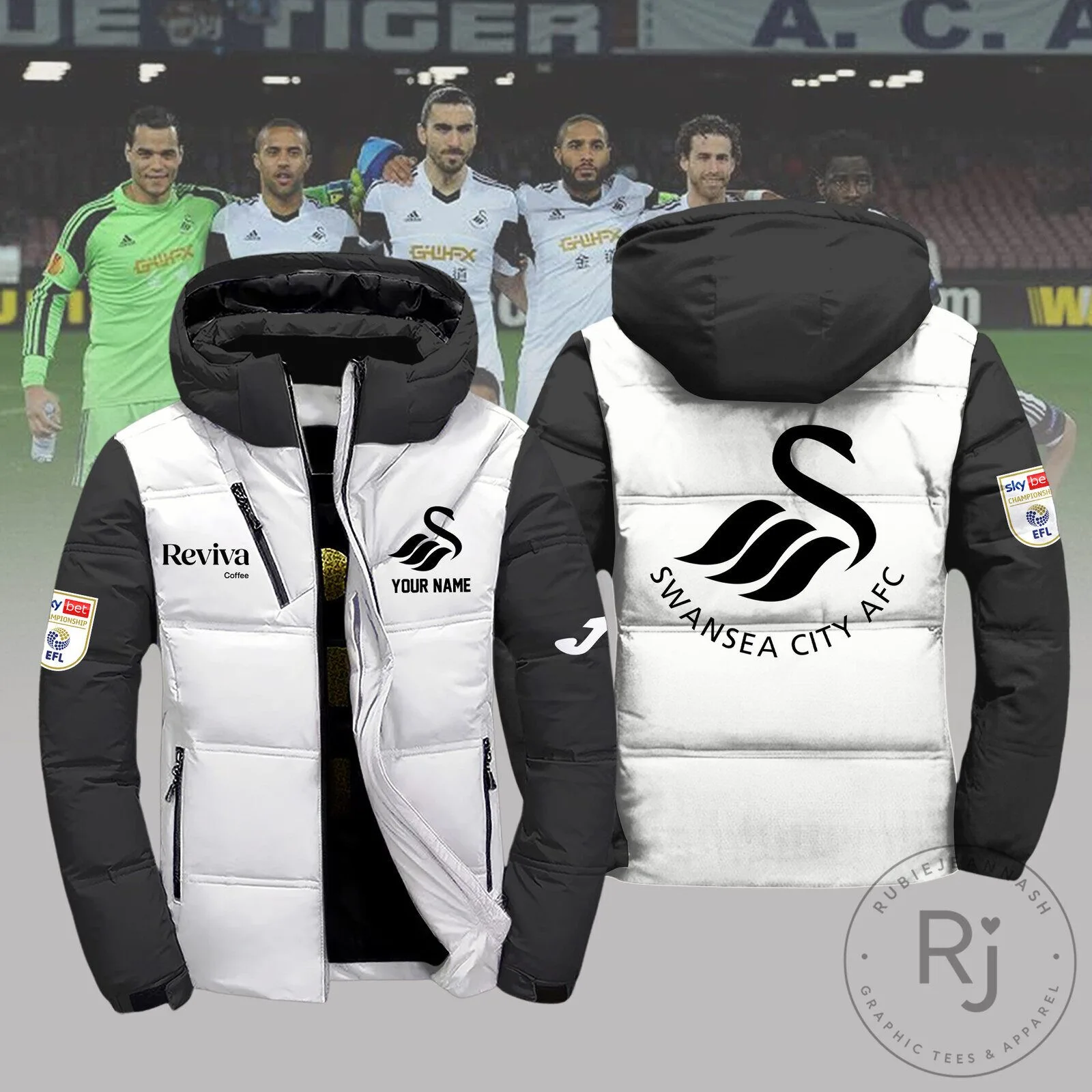 Swansea City AFC Football Club Winter Down Jacket 1 Swansea City AFC Football Club Winter Down Jacket