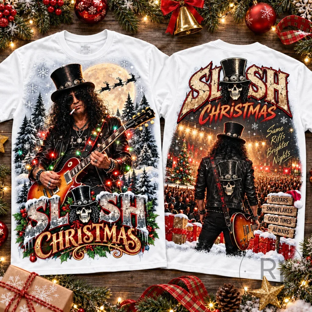 Slash Christmas Same Riffs Brighter Nights Holiday T-Shirt Slash Christmas Same Riffs Brighter Nights Holiday T-Shirt