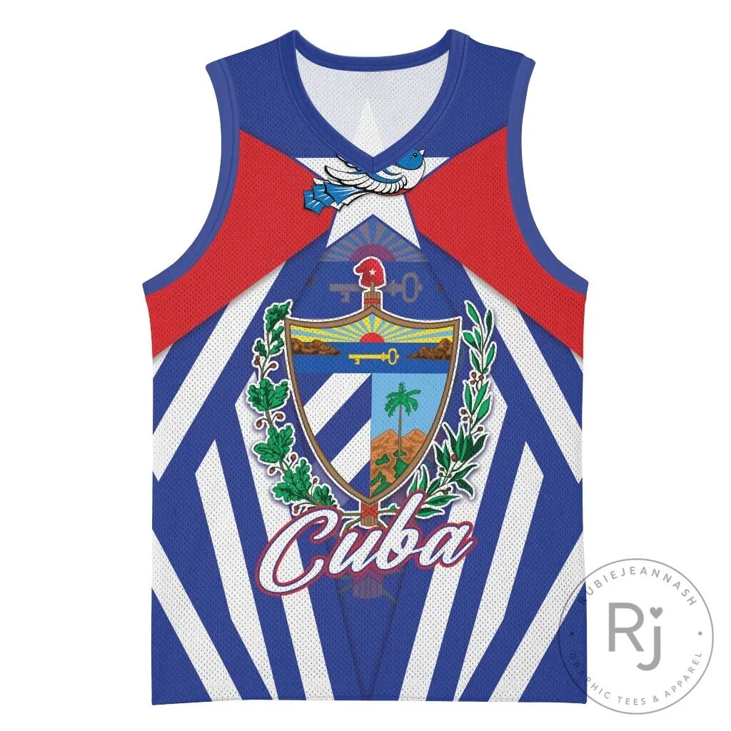 Viva Cuba Libre Cuban Trogon Coat of Arms Basketball Jersey