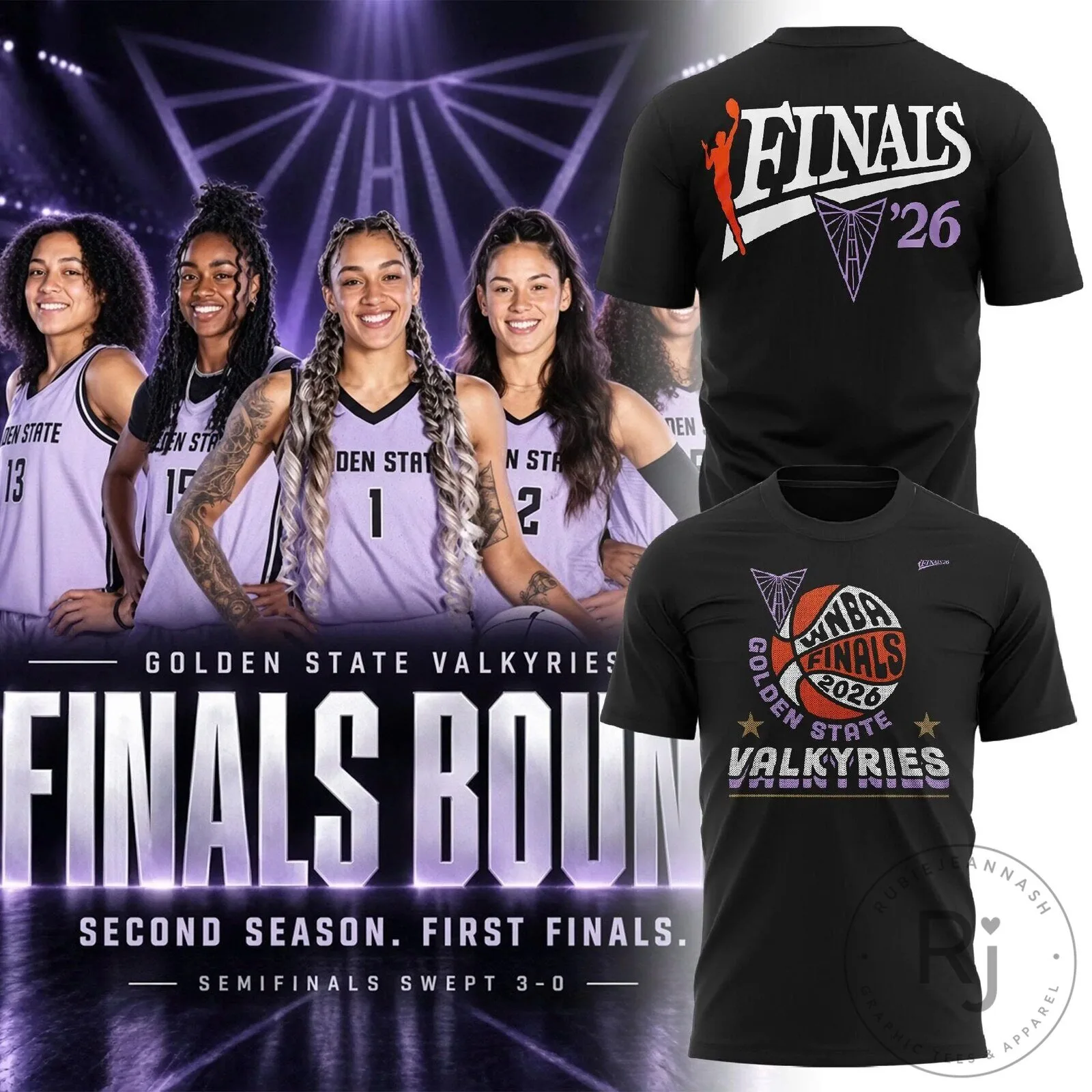 Golden State Valkyries 2026 Finals Bound Black Basketball T-Shirt
