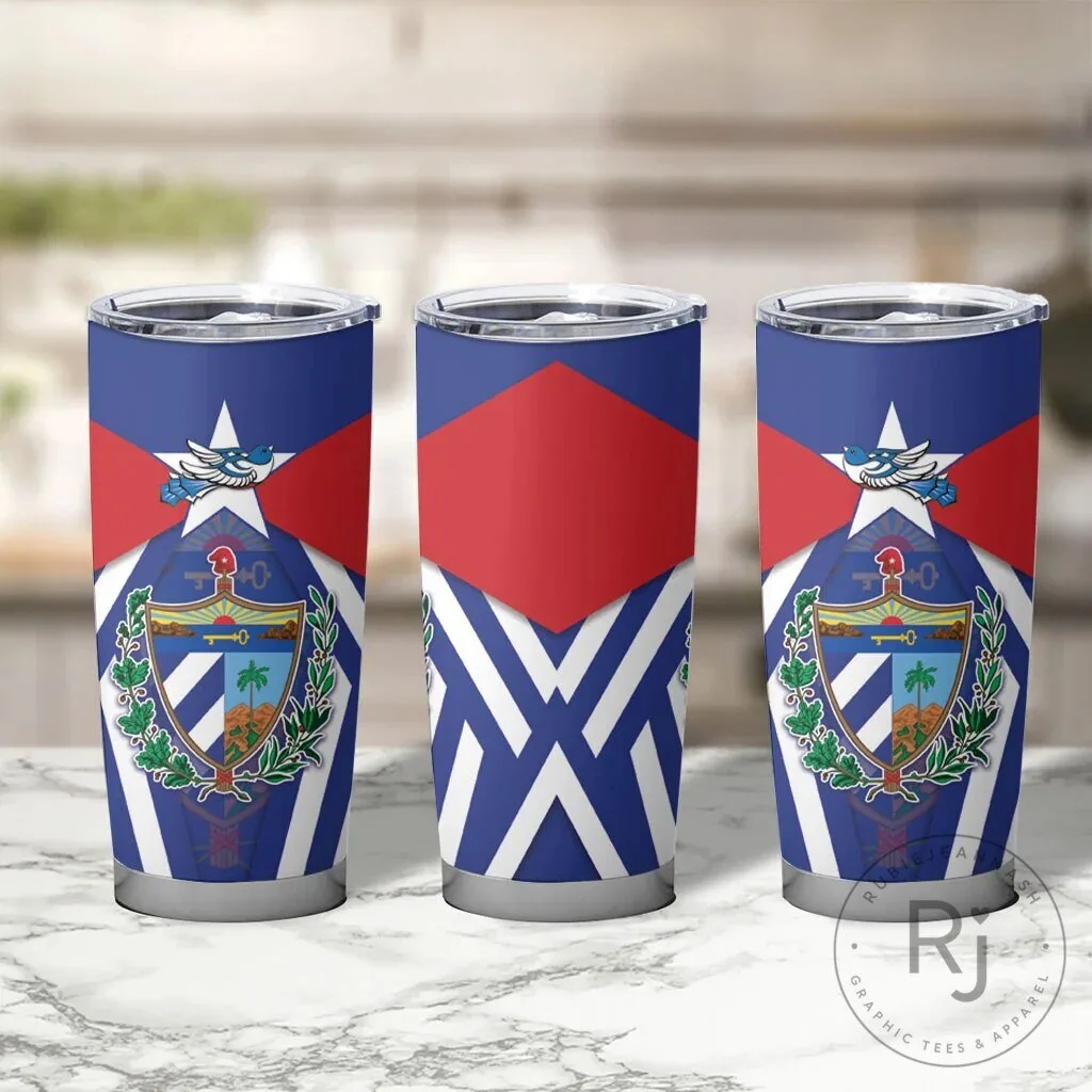 Cuba Flag Coat of Arms Cuban Trogon Insulated Tumbler 12 Cuba Flag Coat of Arms Cuban Trogon Insulated Tumbler