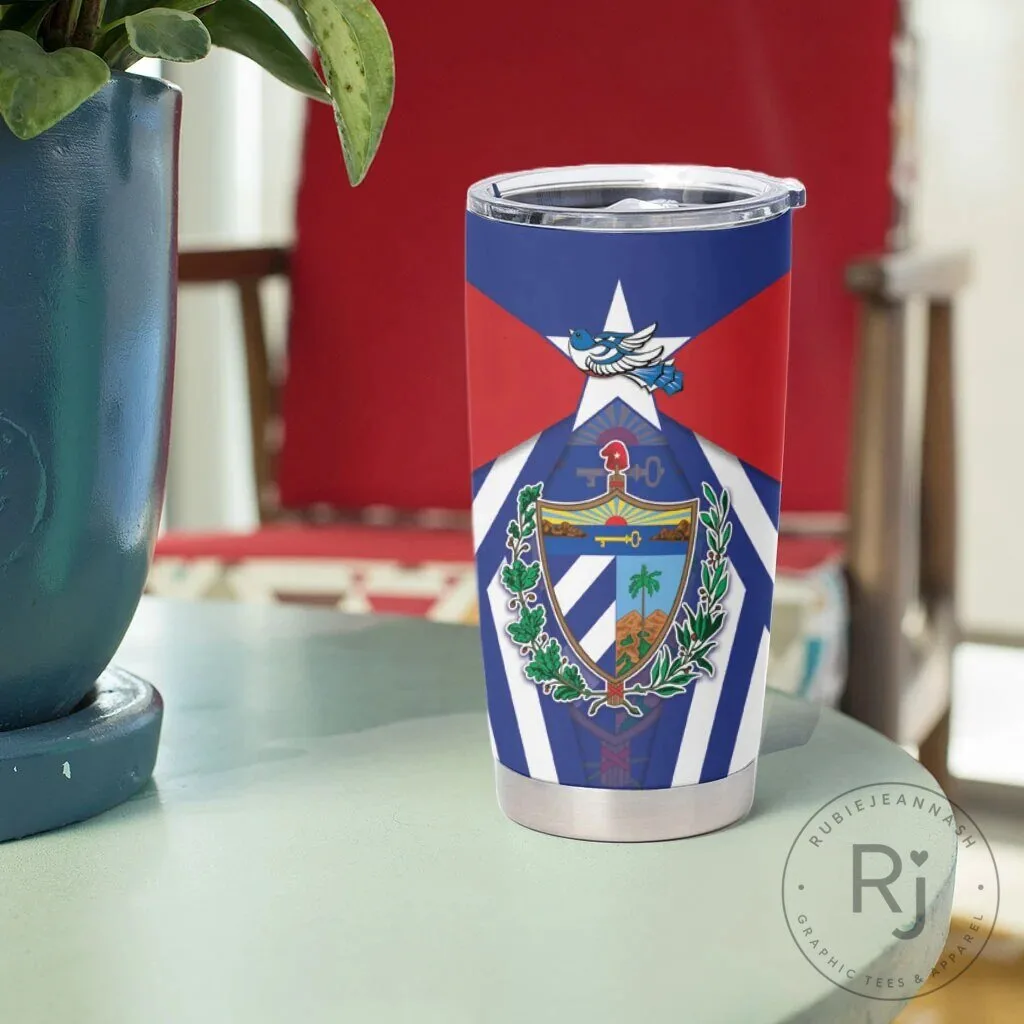 Cuba Flag Coat of Arms Cuban Trogon Insulated Tumbler 13 Cuba Flag Coat of Arms Cuban Trogon Insulated Tumbler