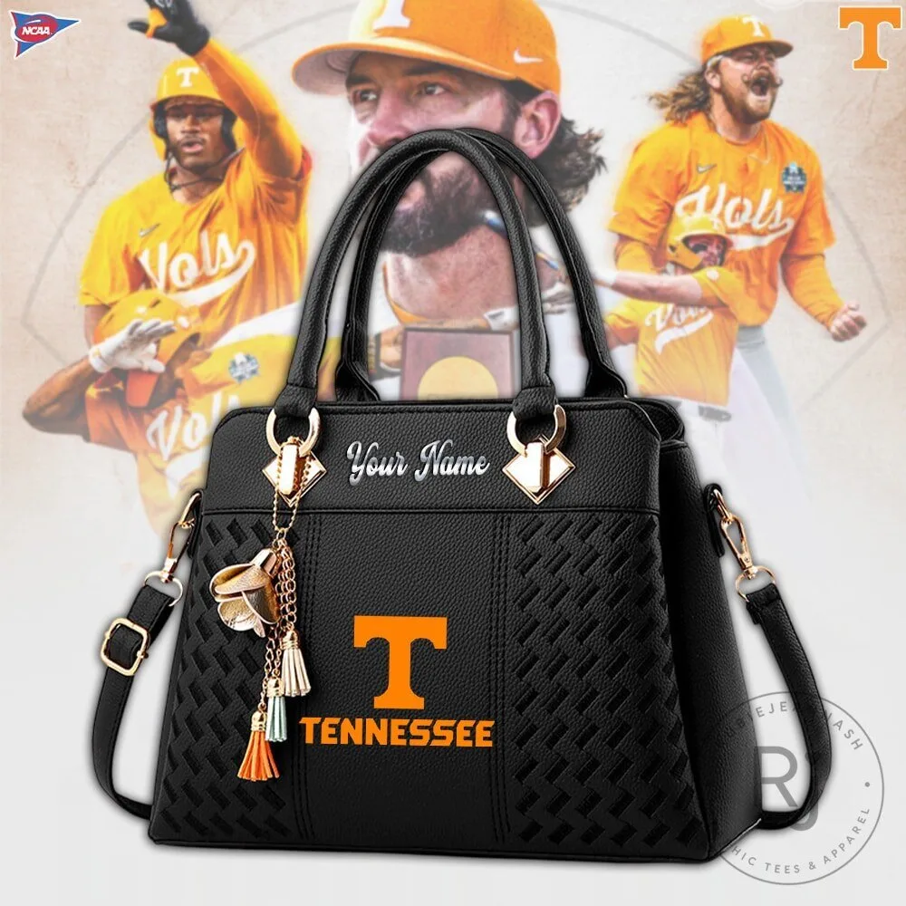 Tennessee Volunteers Personalized Black Leather Handbag