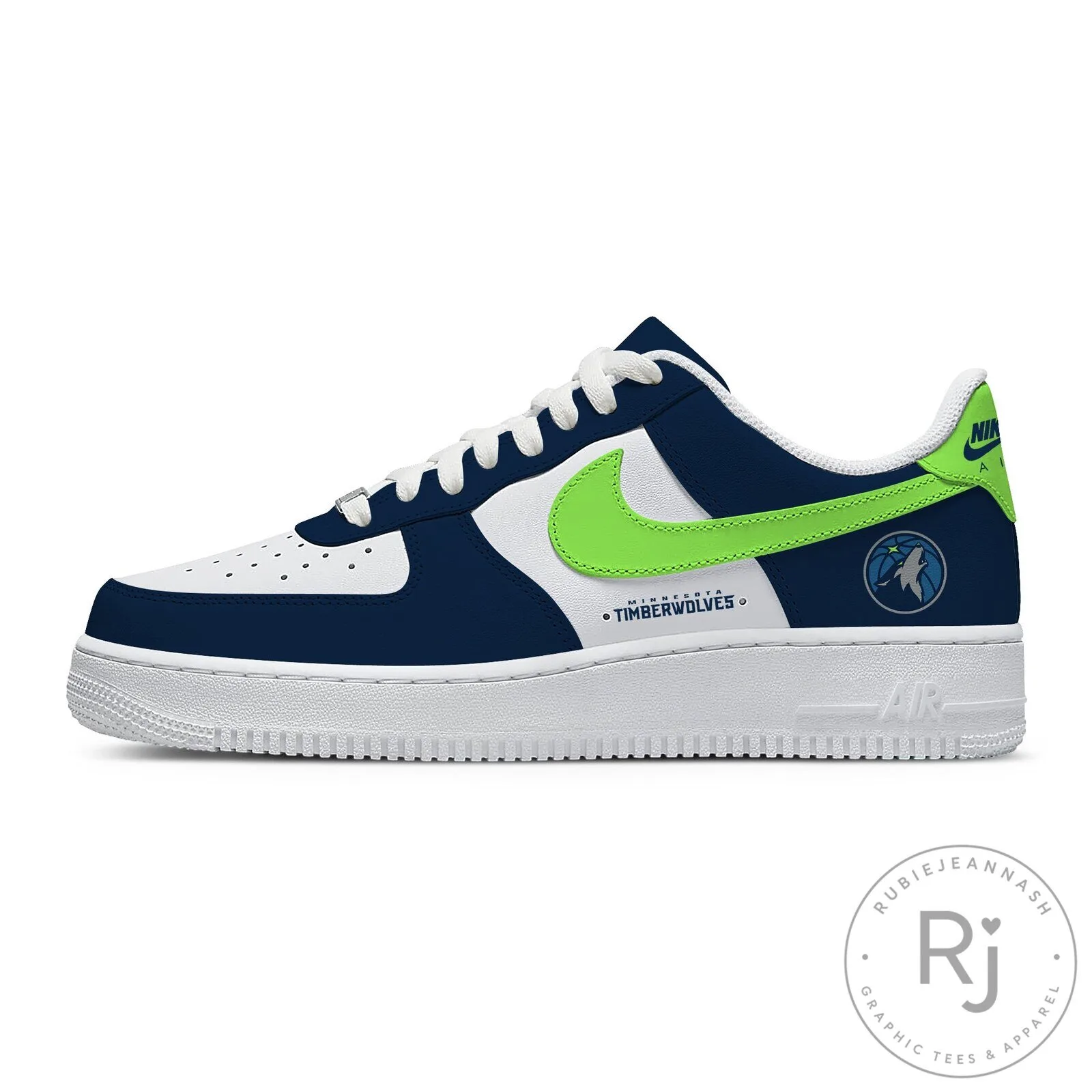 Minnesota Timberwolves Basketball Team Custom Air Force 1 Sneakers 5 Minnesota Timberwolves Basketball Team Custom Air Force 1 Sneakers