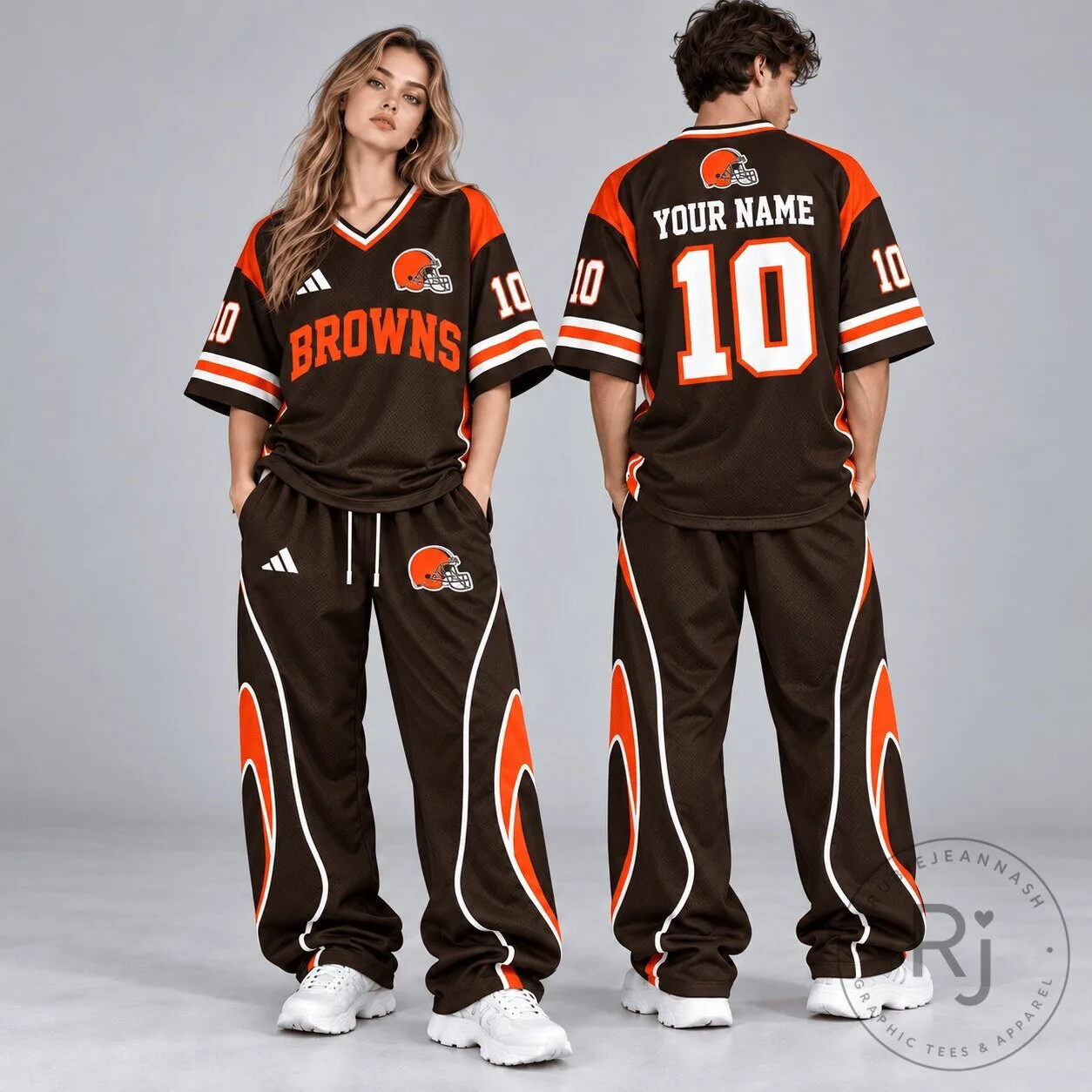 Cleveland Browns Football Jersey and Pants Set with Custom Name and Number