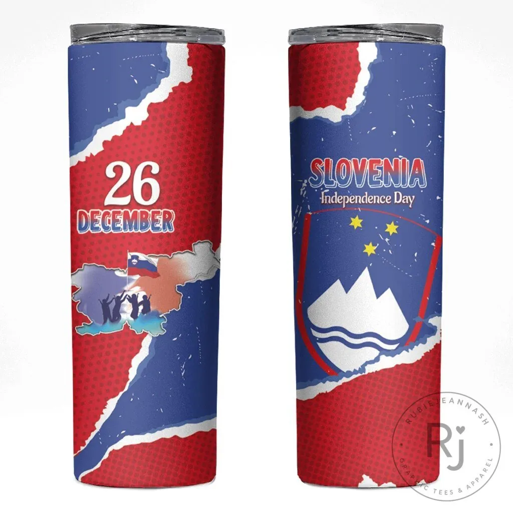Slovenia Independence Day 26 December Grunge Style Skinny Tumbler
