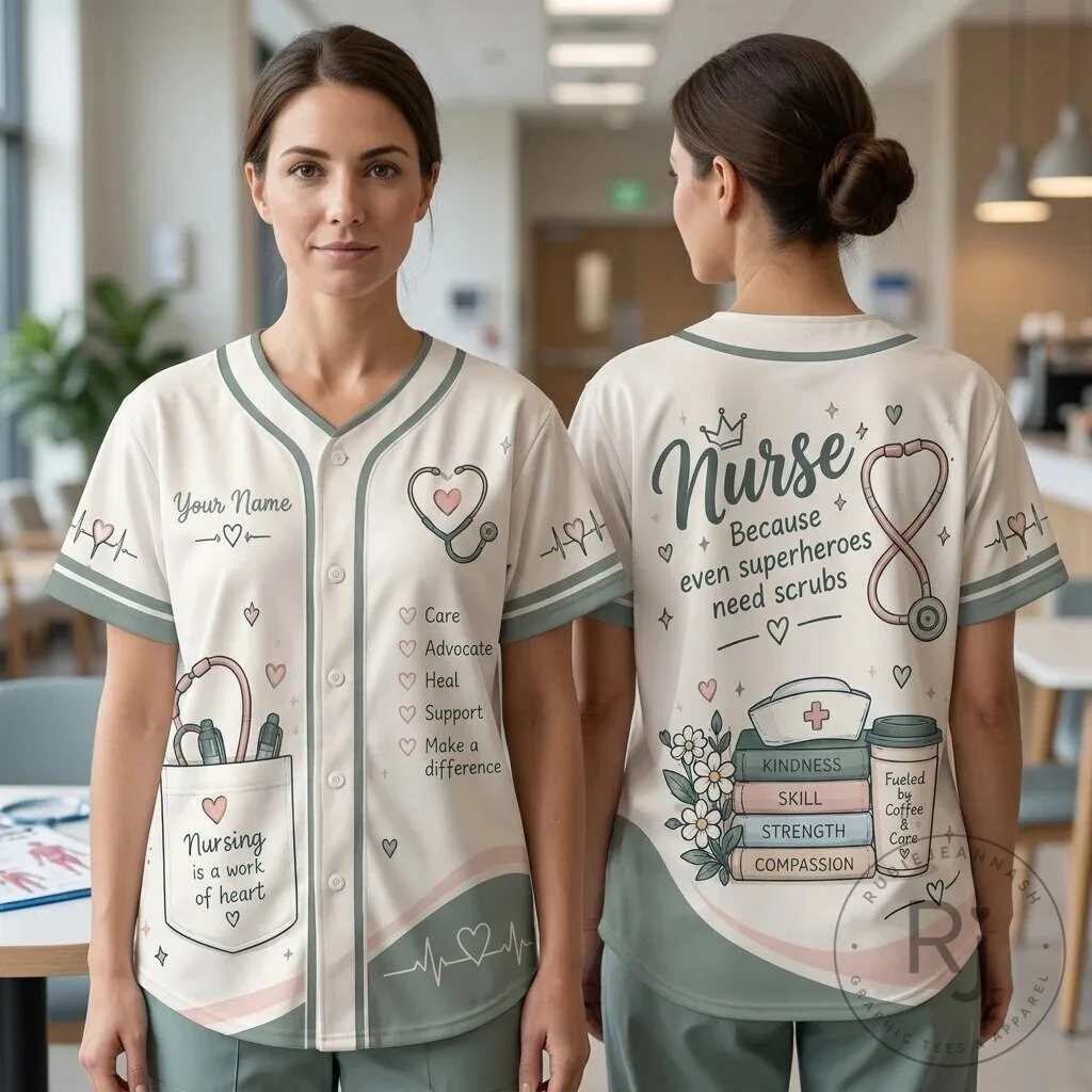 Personalized Nursing Is A Work Of Heart Healthcare Hero Baseball Jersey 11 Personalized Nursing Is A Work Of Heart Healthcare Hero Baseball Jersey