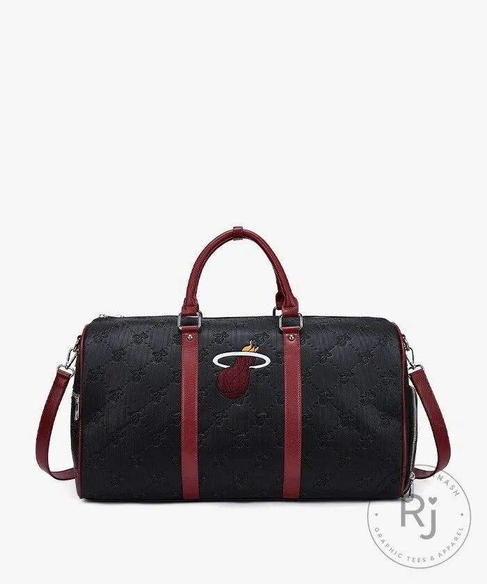 Miami Heat Basketball Team Logo Black and Red Travel Duffel Bag