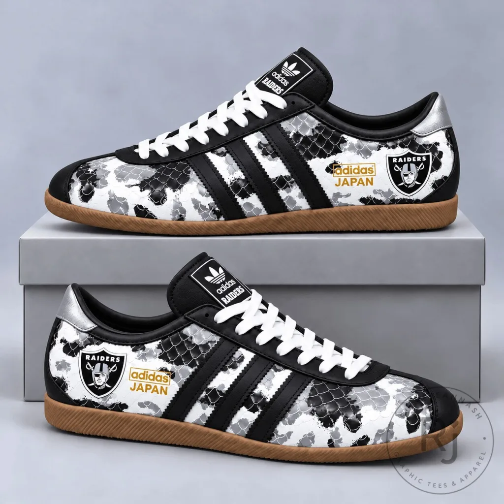 Las Vegas Raiders NFL Japan Edition Abstract Floral Print Casual Sneakers Las Vegas Raiders NFL Japan Edition Abstract Floral Print Casual Sneakers