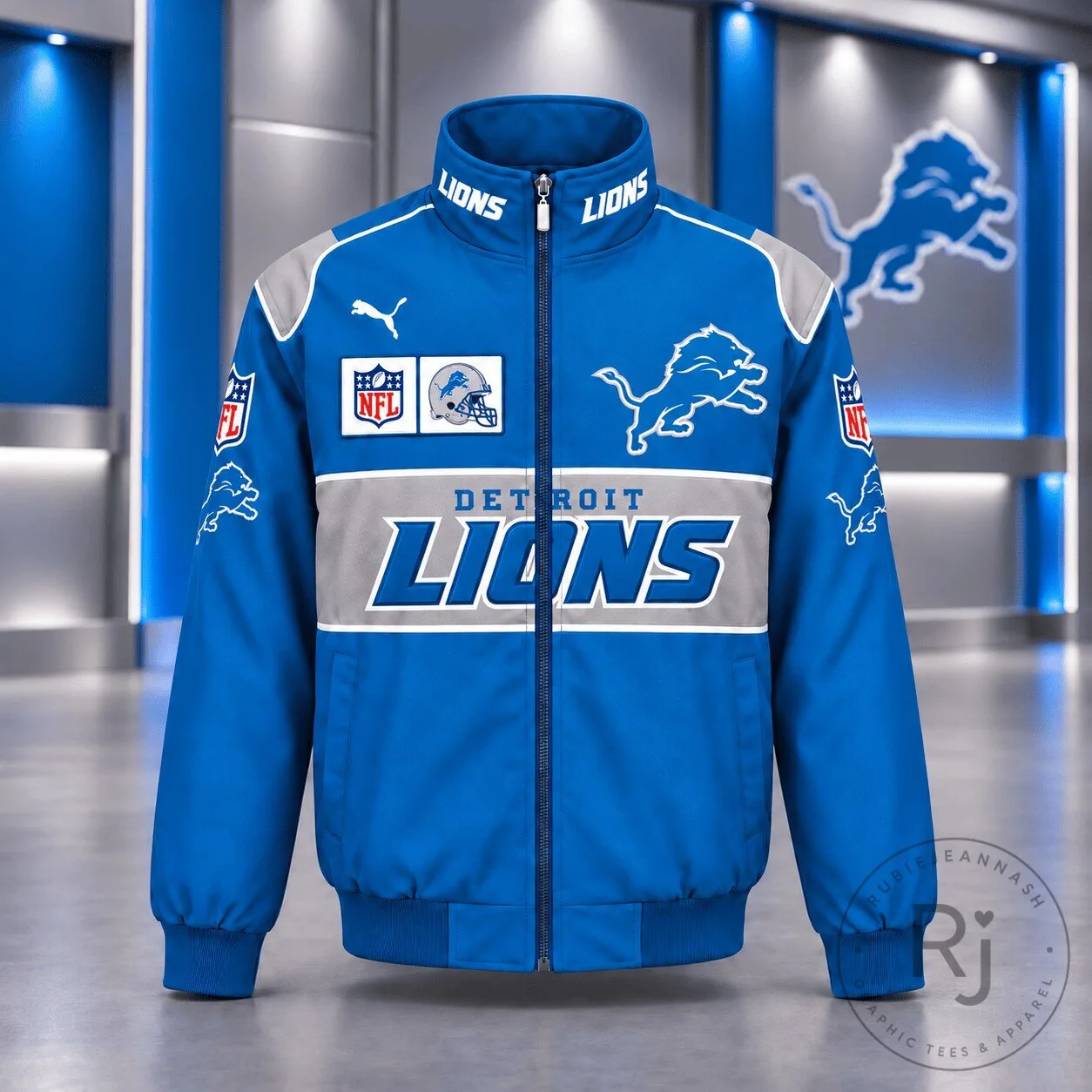 Detroit Lions NFL Game Day Team Spirit Full-Zip Casual Jacket