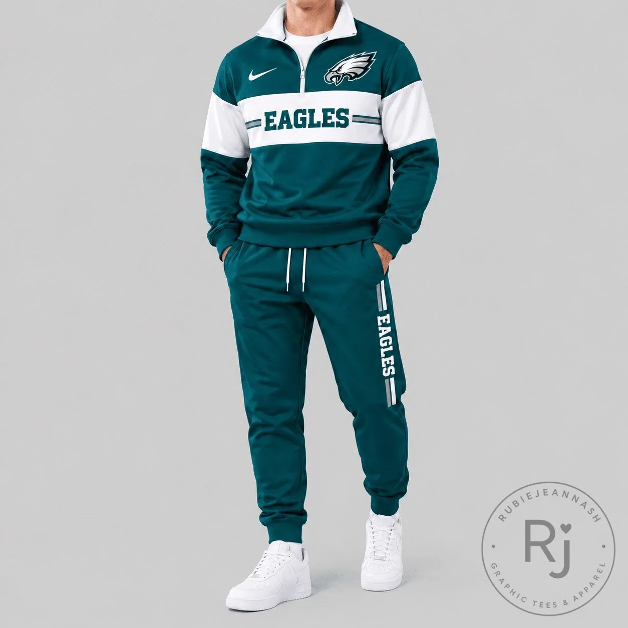 Philadelphia Eagles National Football League Chest Stripe Tracksuit Set