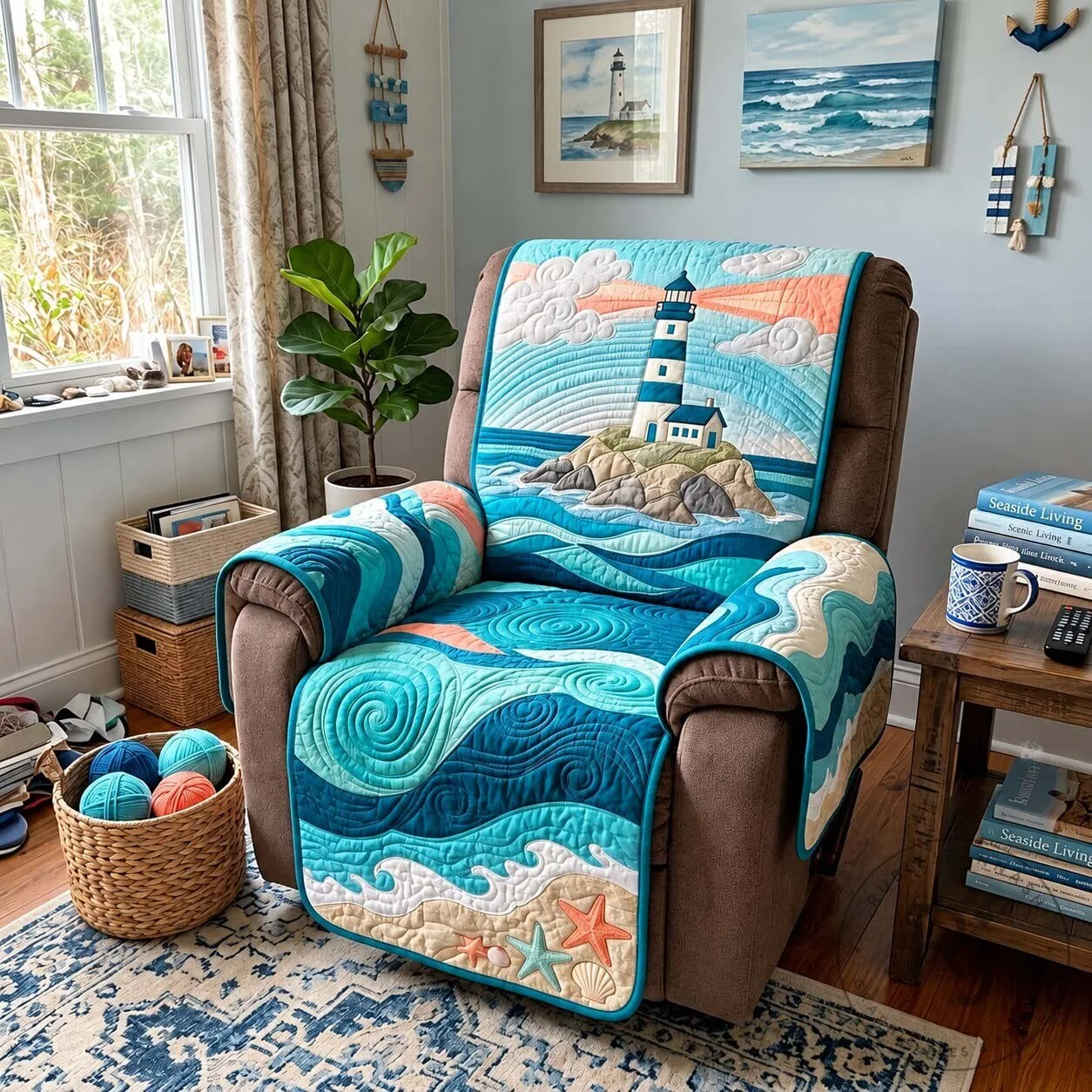 Ocean Beacon Lighthouse Quilted Sofa Cover 10 Ocean Beacon Lighthouse Quilted Sofa Cover