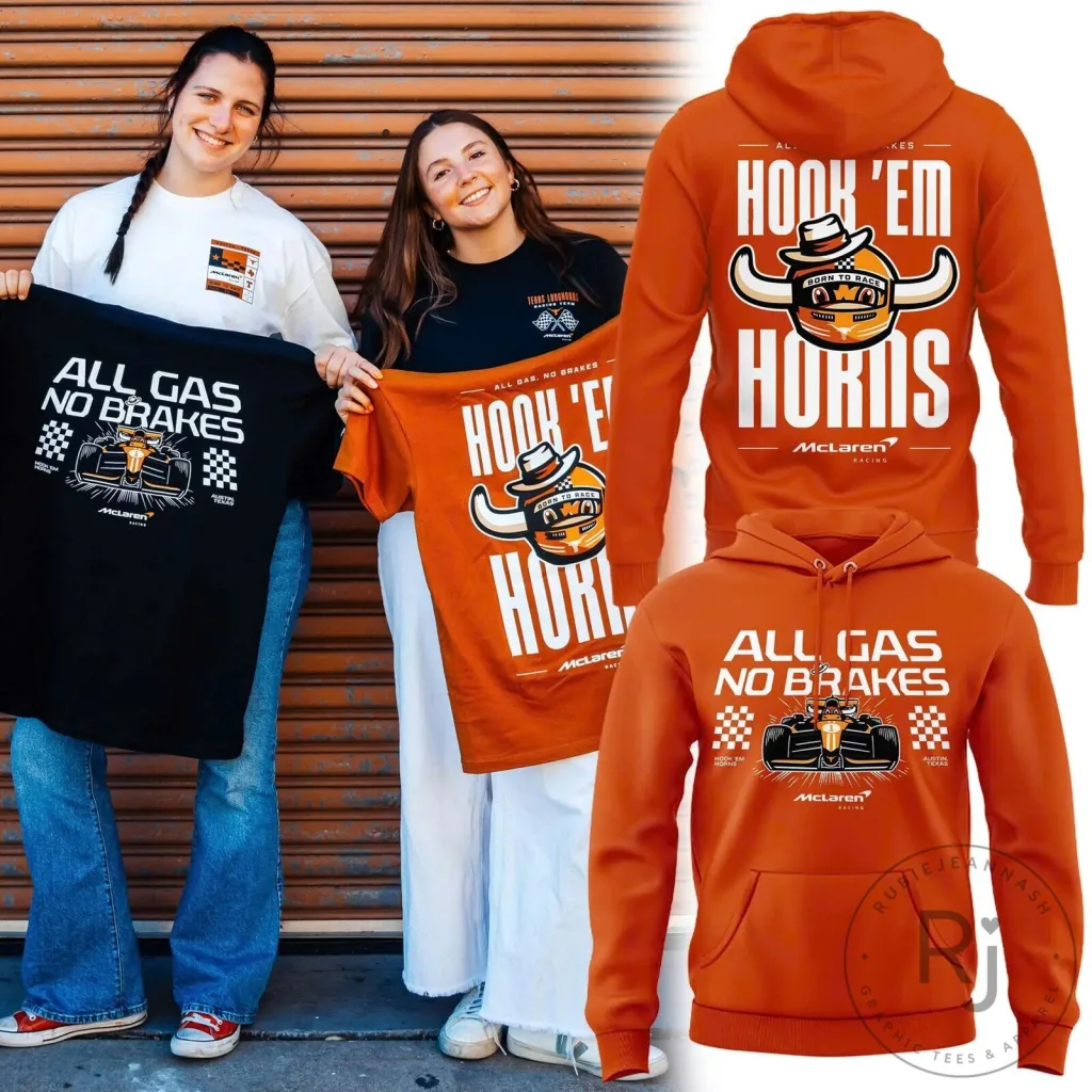 Orange Hoodie featuring Hook 'Em Horns by Texas Longhorns McLaren Racing Team Orange Hoodie featuring Hook 'Em Horns by Texas Longhorns McLaren Racing Team