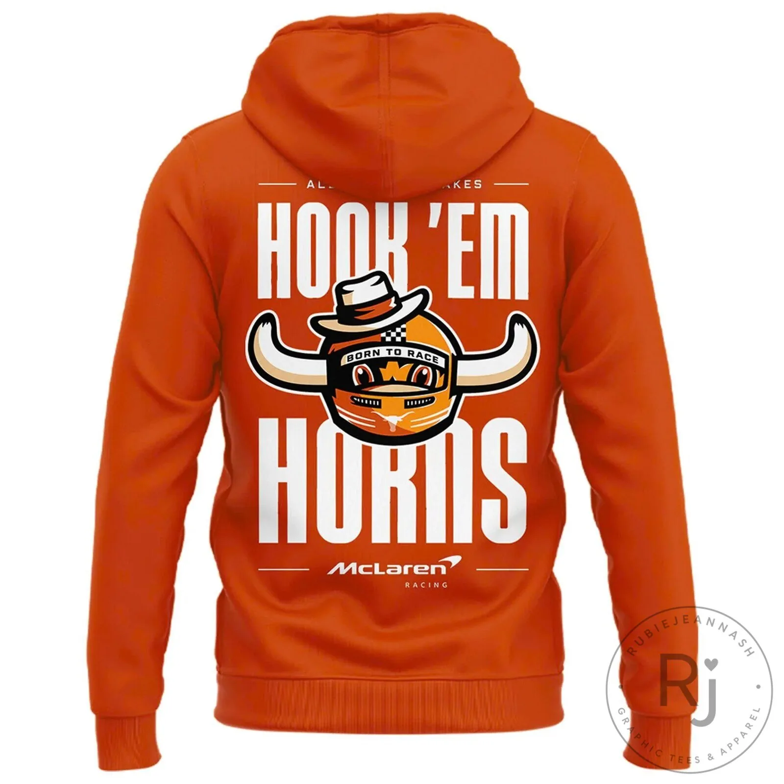 Orange Hoodie featuring Hook 'Em Horns by Texas Longhorns McLaren Racing Team 9 Orange Hoodie featuring Hook