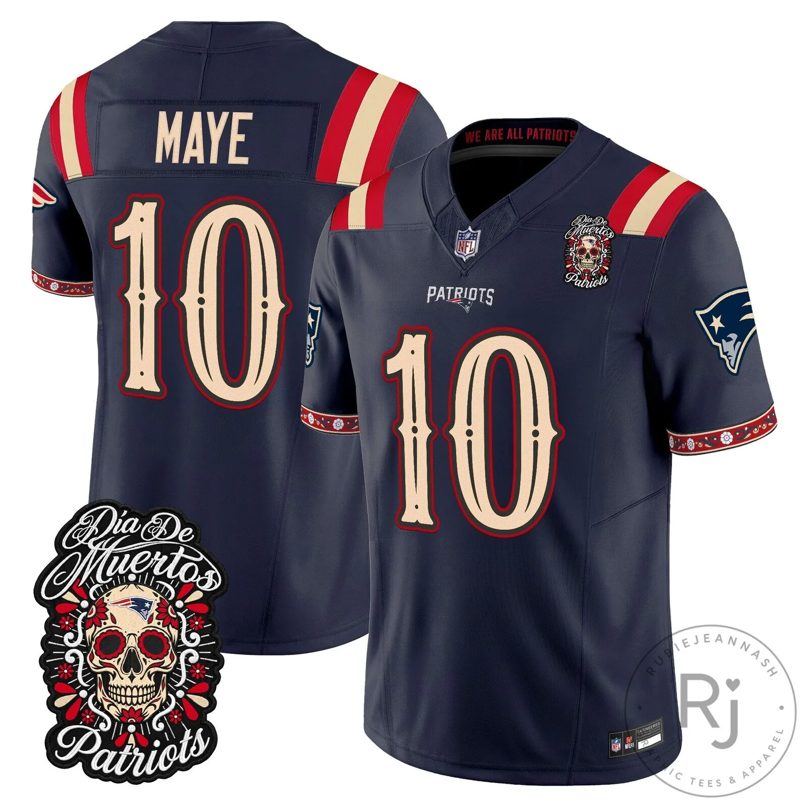 Limited Edition Vapor Football Jersey for Dia de los Muertos - New England Patriots 3 Limited Edition Vapor Football Jersey for Dia de los Muertos - New England Patriots