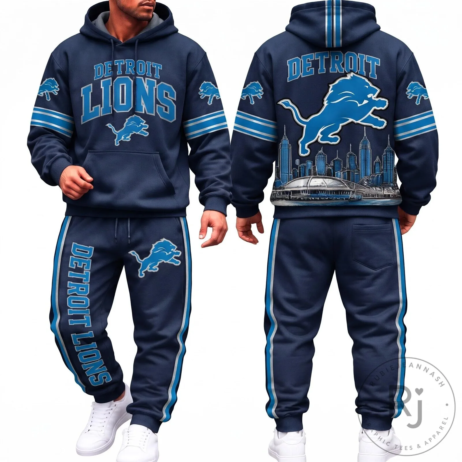 Detroit Lions Football Team Cityscape Design Adult Hoodie and Sweatpants Set 8 Detroit Lions Football Team Cityscape Design Adult Hoodie and Sweatpants Set