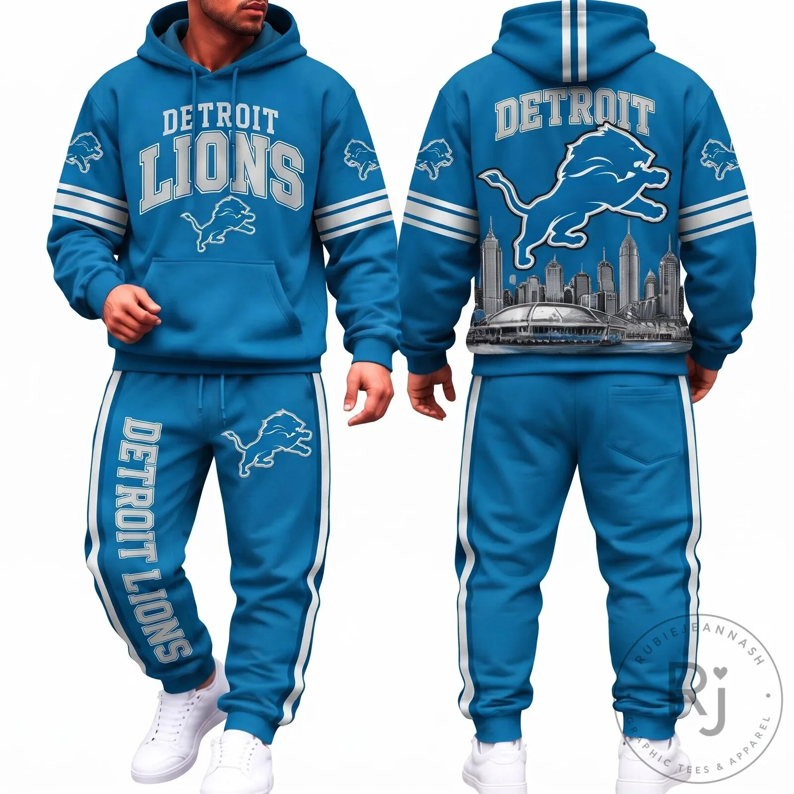 Detroit Lions Football Team Cityscape Design Adult Hoodie and Sweatpants Set 9 Detroit Lions Football Team Cityscape Design Adult Hoodie and Sweatpants Set