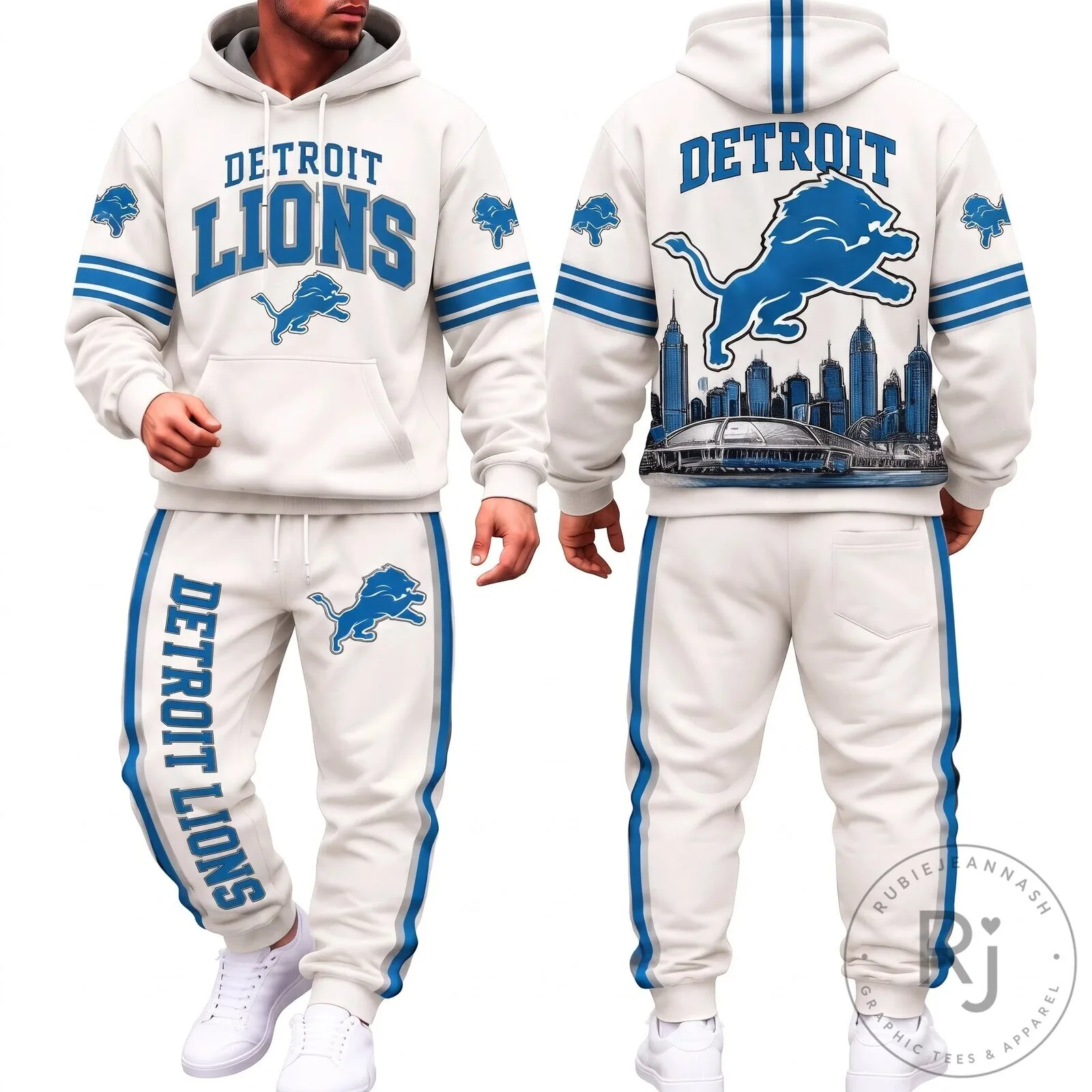 Detroit Lions Football Team Cityscape Design Adult Hoodie and Sweatpants Set 10 Detroit Lions Football Team Cityscape Design Adult Hoodie and Sweatpants Set