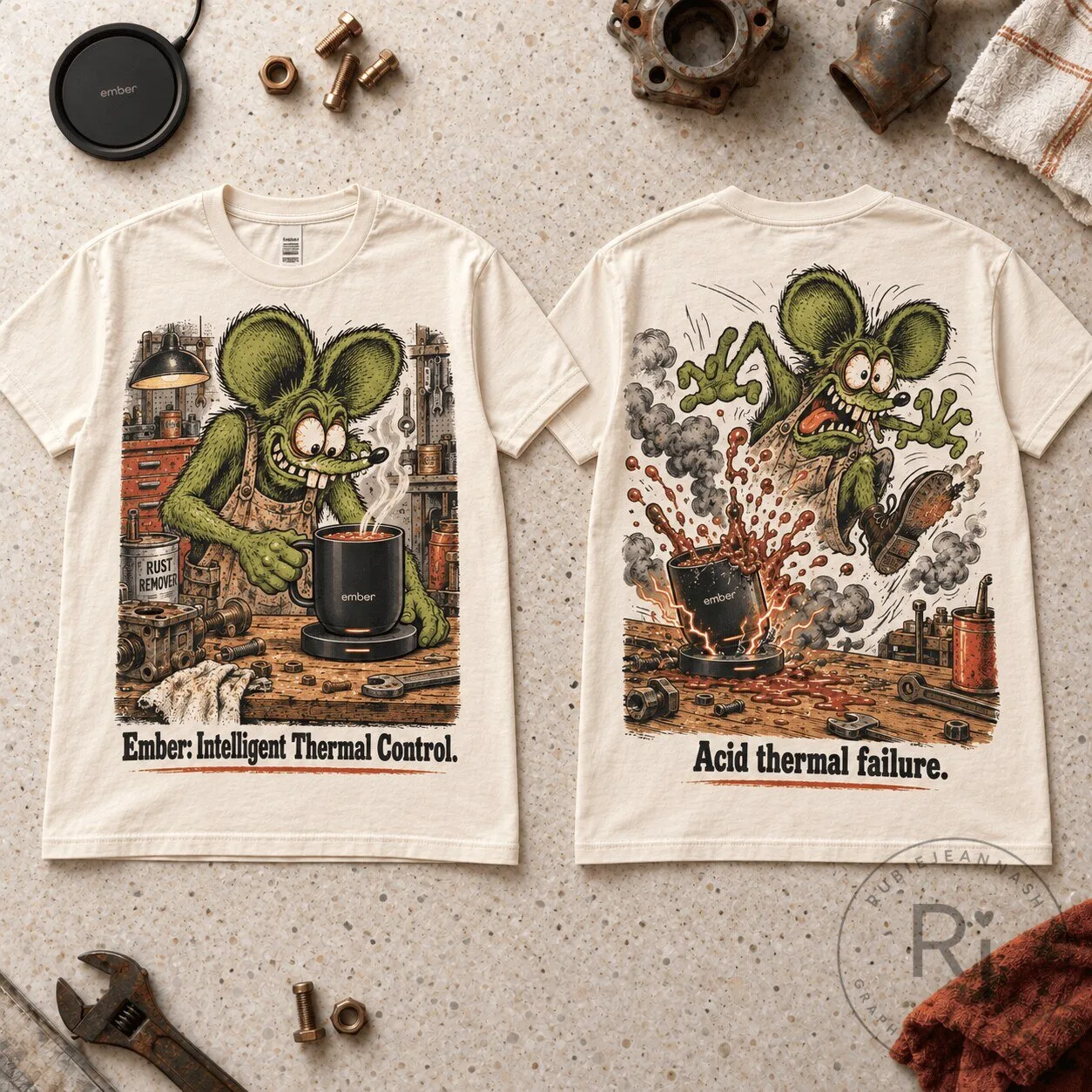 Rat Fink Ember Smart Mug 2 Intelligent Thermal Control Graphic T-Shirt