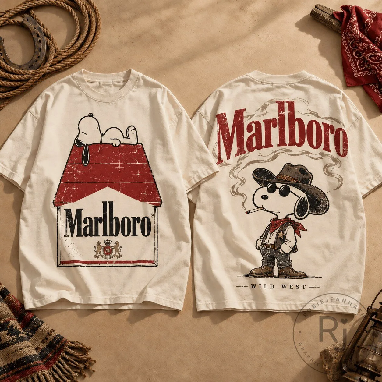 Marlboro Snoopy Wild West Cowboy Graphic Unisex Short Sleeve T-Shirt 1 Marlboro Snoopy Wild West Cowboy Graphic Unisex Short Sleeve T-Shirt